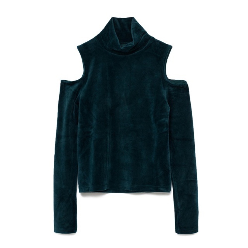 Zara velvet cut out shoulder top